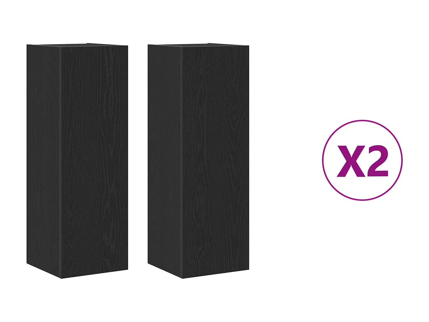 Set de meubles TV 4 pièces Chêne noir 30.5x30x90 cm Bois d'ingénierie, Meubles TV muraux -