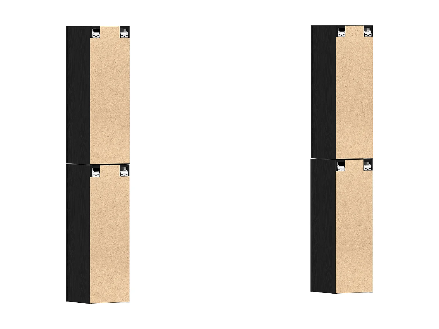 Set de meubles TV 4 pièces Chêne noir 30.5x30x90 cm Bois d'ingénierie, Meubles TV muraux -