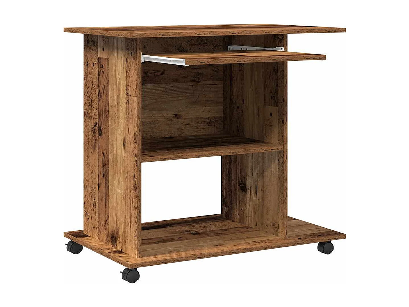 Bureau d'ordinateur vieux bois 80x50x75 cm bois d'ingénierie