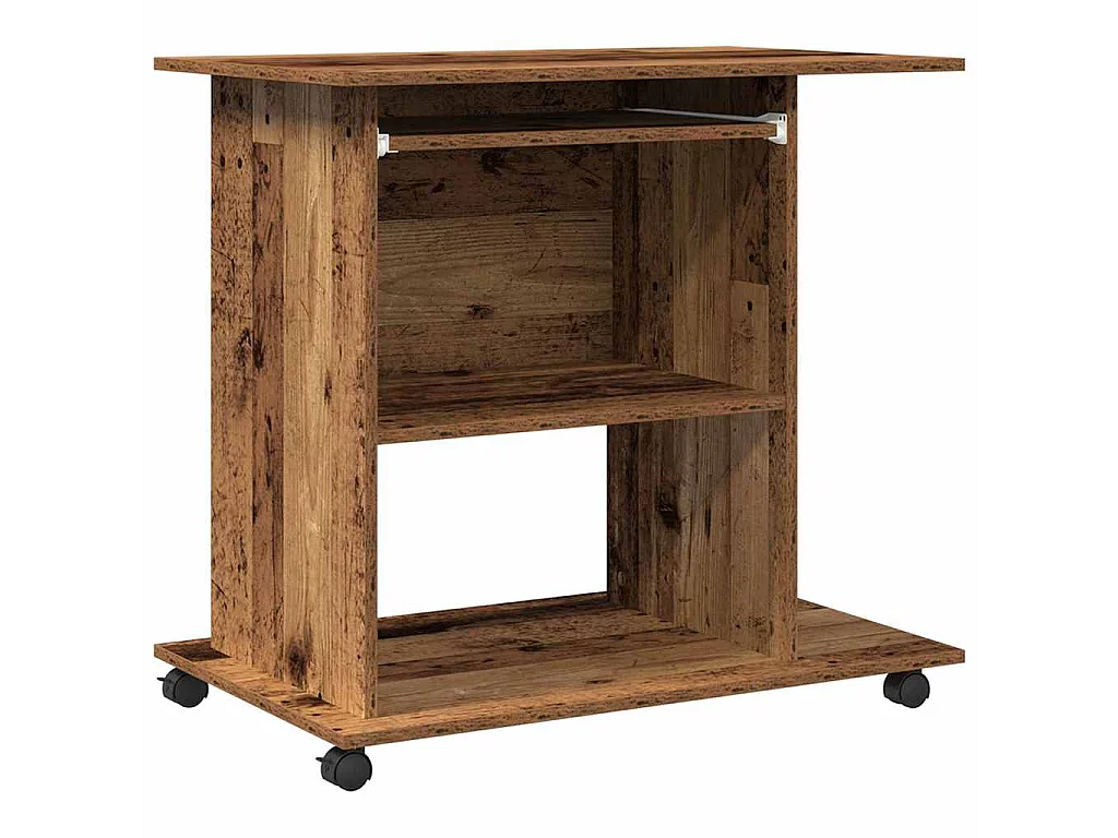 Bureau d'ordinateur vieux bois 80x50x75 cm bois d'ingénierie