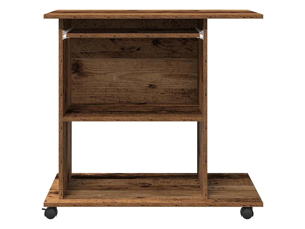 Bureau d'ordinateur vieux bois 80x50x75 cm bois d'ingénierie