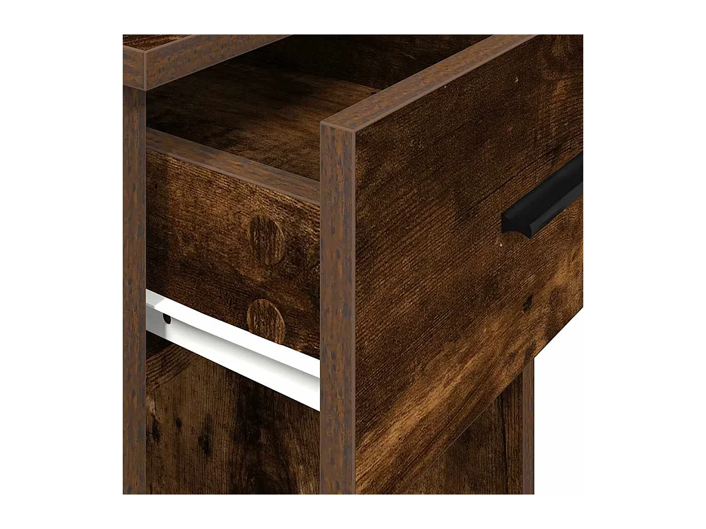 Computertorenstandaard met lade 35x45x77 cm gerookt eikenkleur