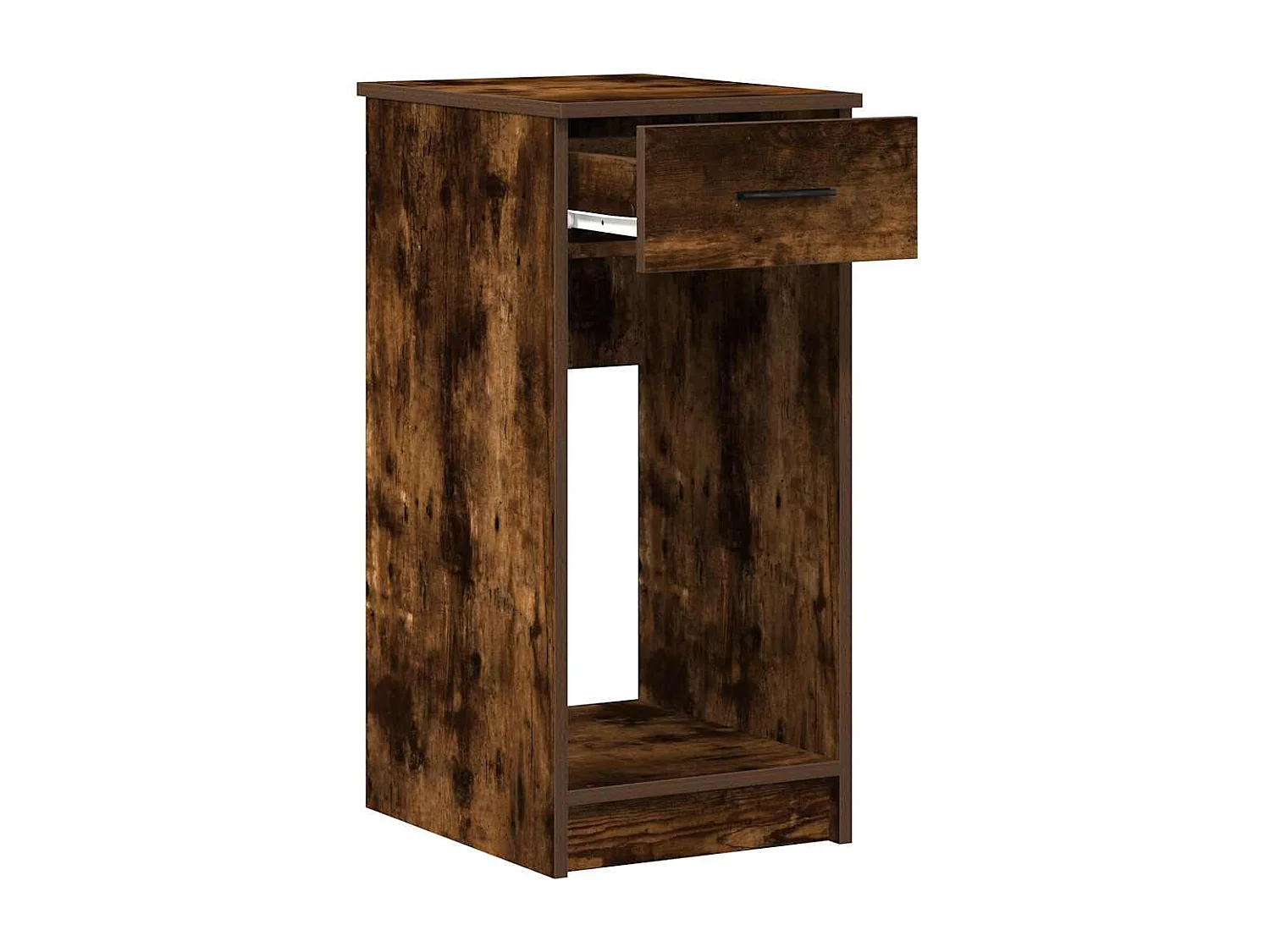 Support de tour d'ordinateur et tiroir chêne fumé 35x45x77 cm