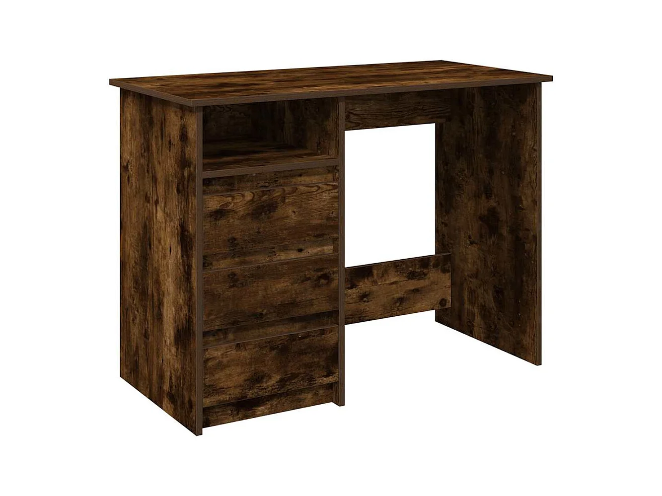 Bureau chêne fumé 102x50x75 cm bois d'ingénierie
