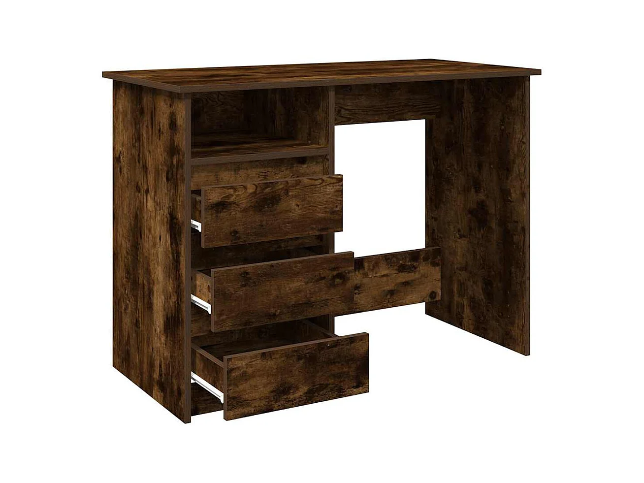 Bureau chêne fumé 102x50x75 cm bois d'ingénierie
