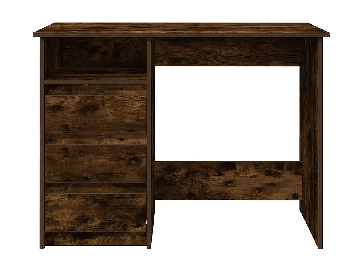 Bureau chêne fumé 102x50x75 cm bois d'ingénierie