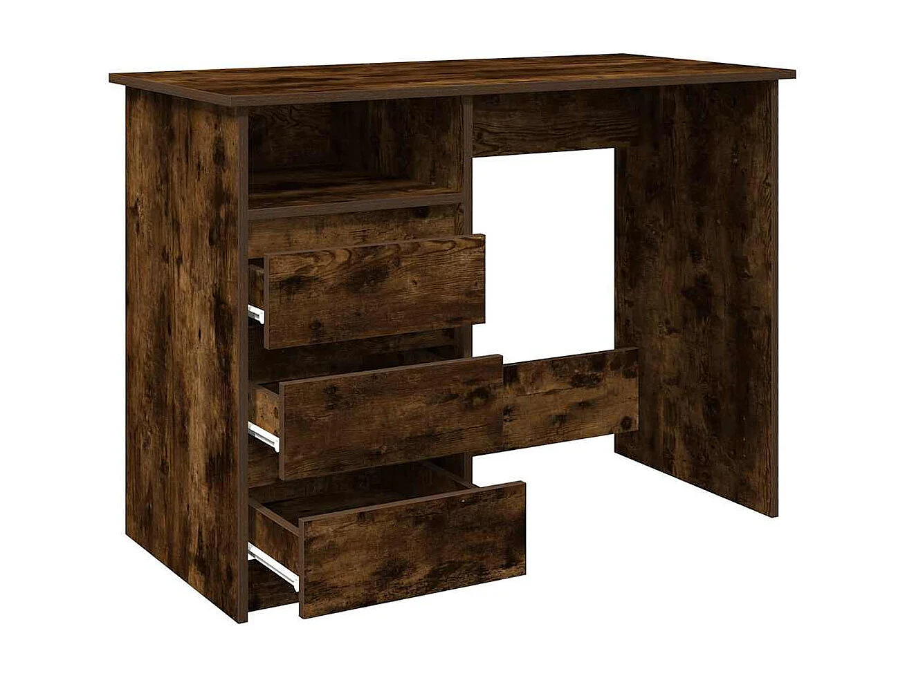 Bureau chêne fumé 102x50x75 cm bois d'ingénierie