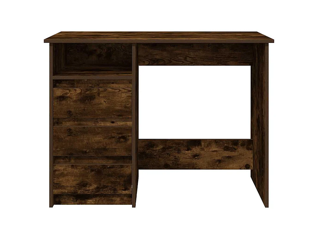 Bureau 102x50x75 cm bewerkt hout gerookt eikenkleurig