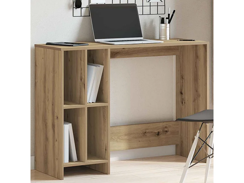 Bureau chêne artisanal 102,5x35x75 cm bois d'ingénierie