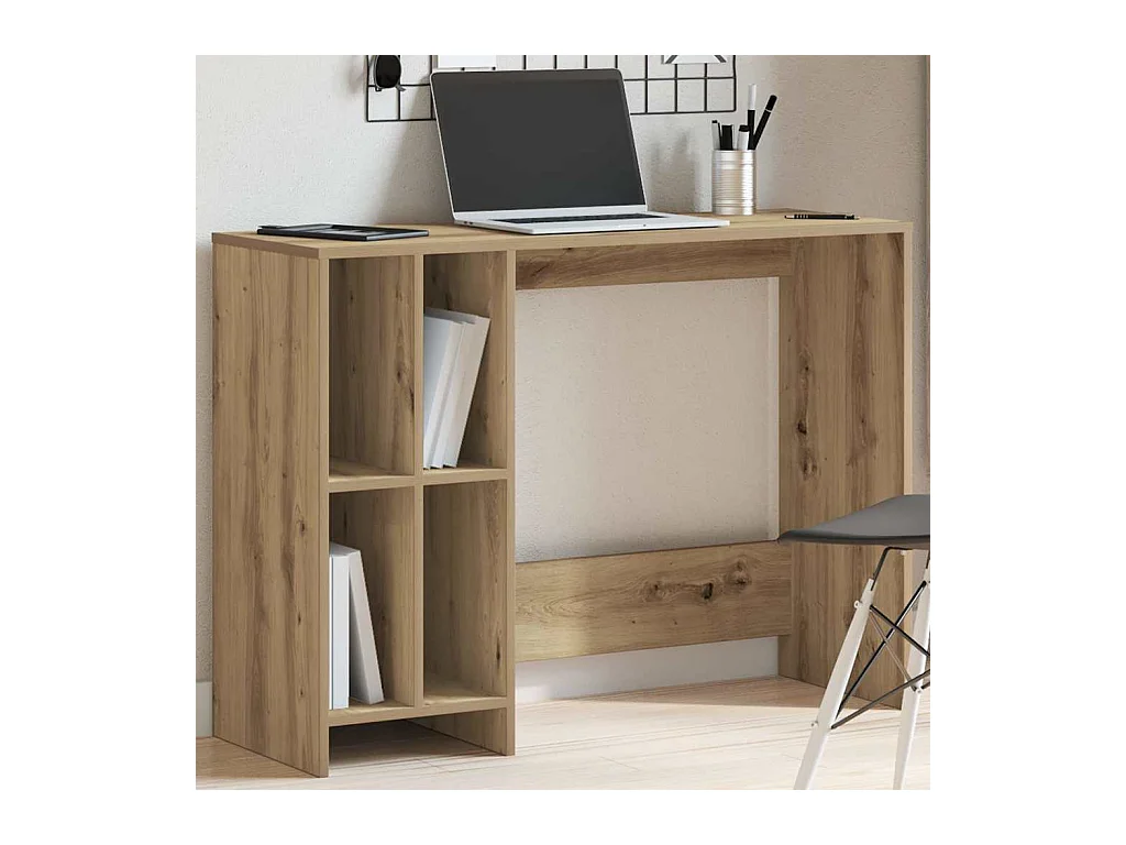 Bureau chêne artisanal 102,5x35x75 cm bois d'ingénierie