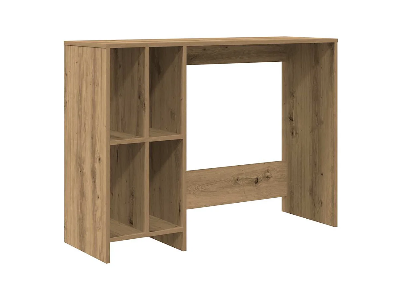 Bureau chêne artisanal 102,5x35x75 cm bois d'ingénierie