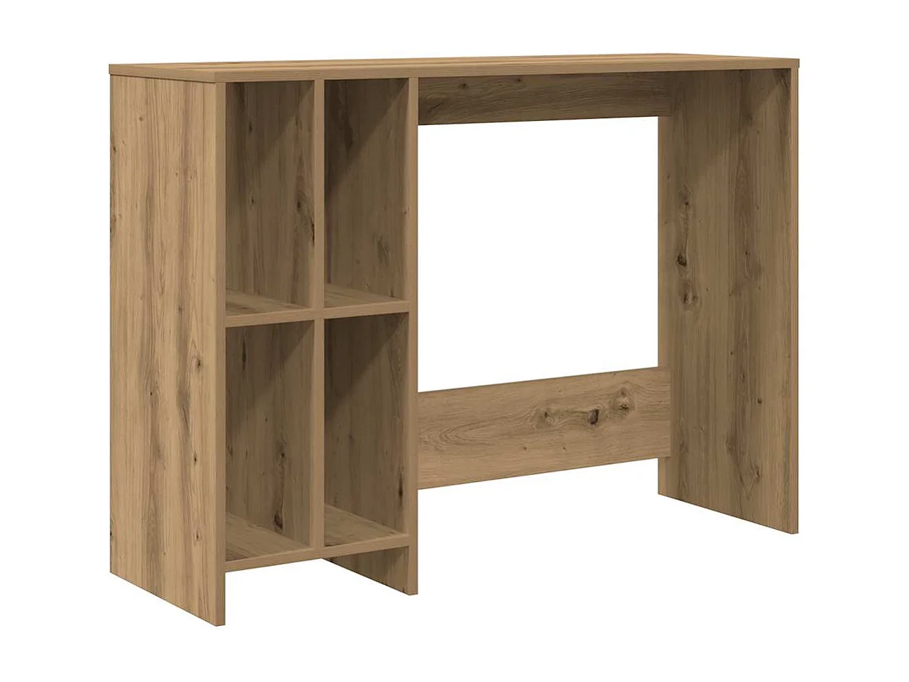 Bureau chêne artisanal 102,5x35x75 cm bois d'ingénierie