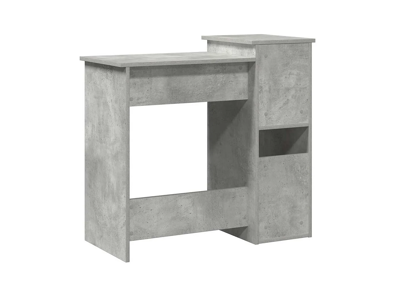 Bureau avec étagères gris béton 84x40x78 cm bois d'ingénierie