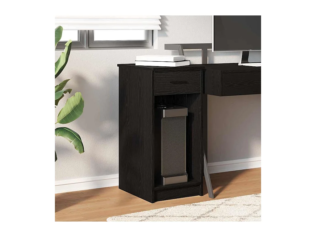 Torre de ordenador con cajón negro 35x45x77 cm