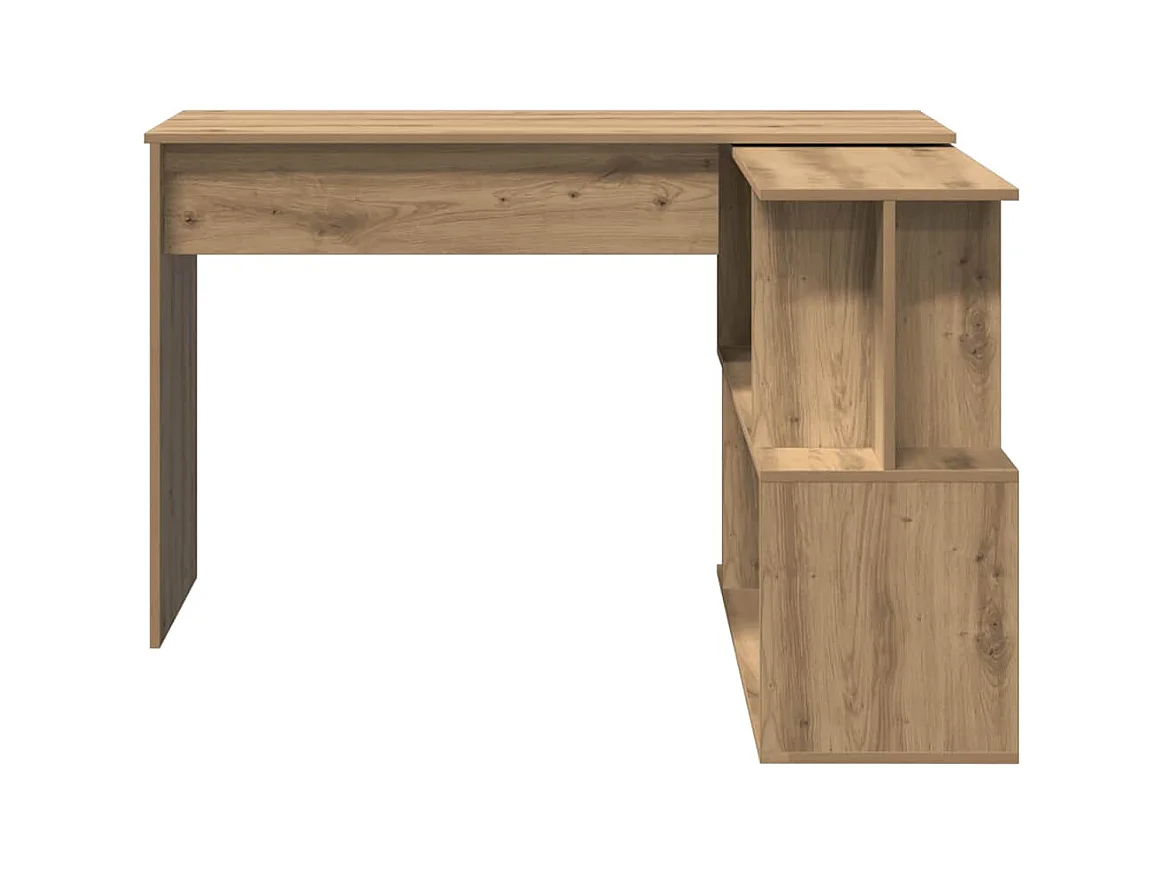 Hoekbureau 200,5x50x76 cm bewerkt hout artisanaal eikenkleur