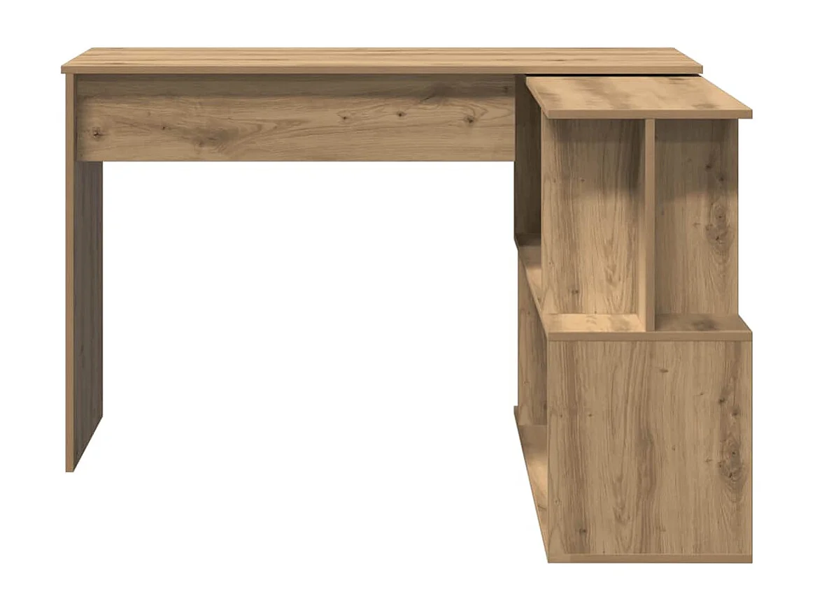 Bureau d'angle chêne artisanal 200,5x50x76 cm bois d'ingénierie