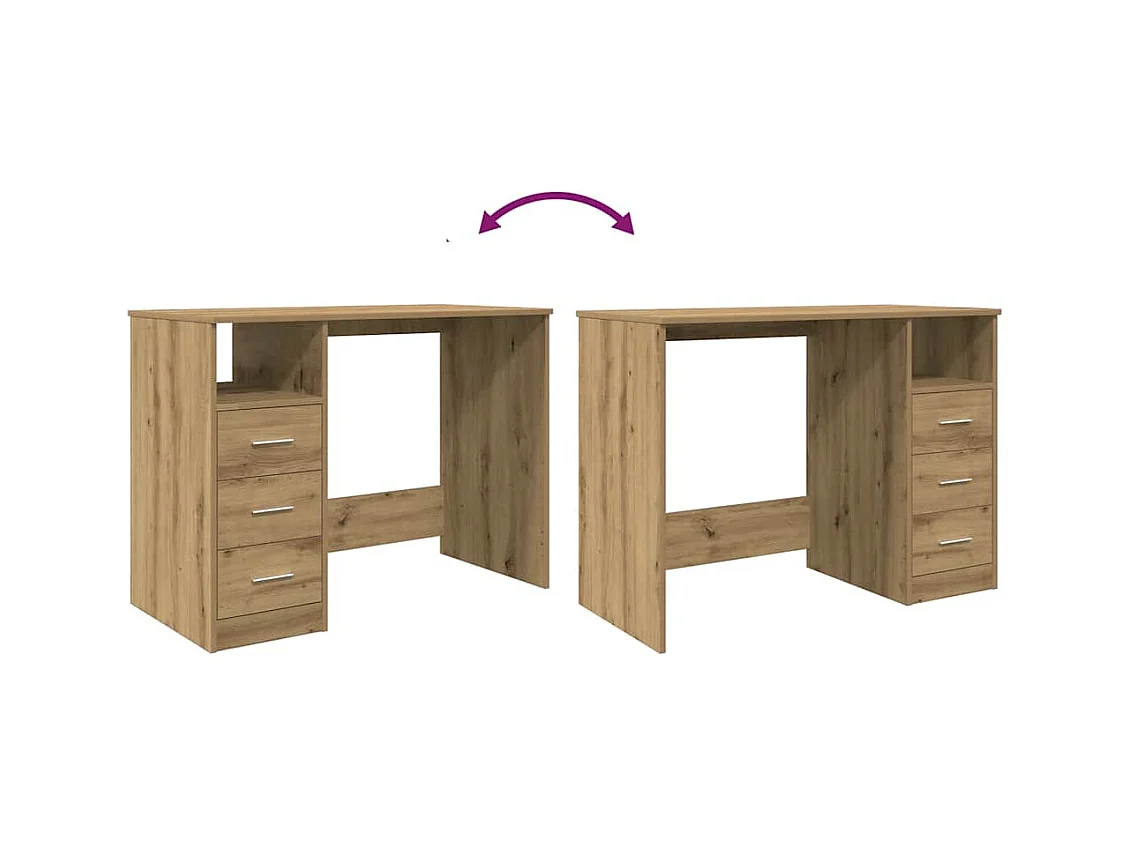 Secretária 102x76x50 cm derivados madeira carvalho artisiano