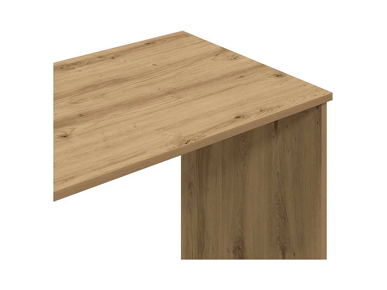 Bureau chêne artisanal 102x76x50 cm bois d'ingénierie