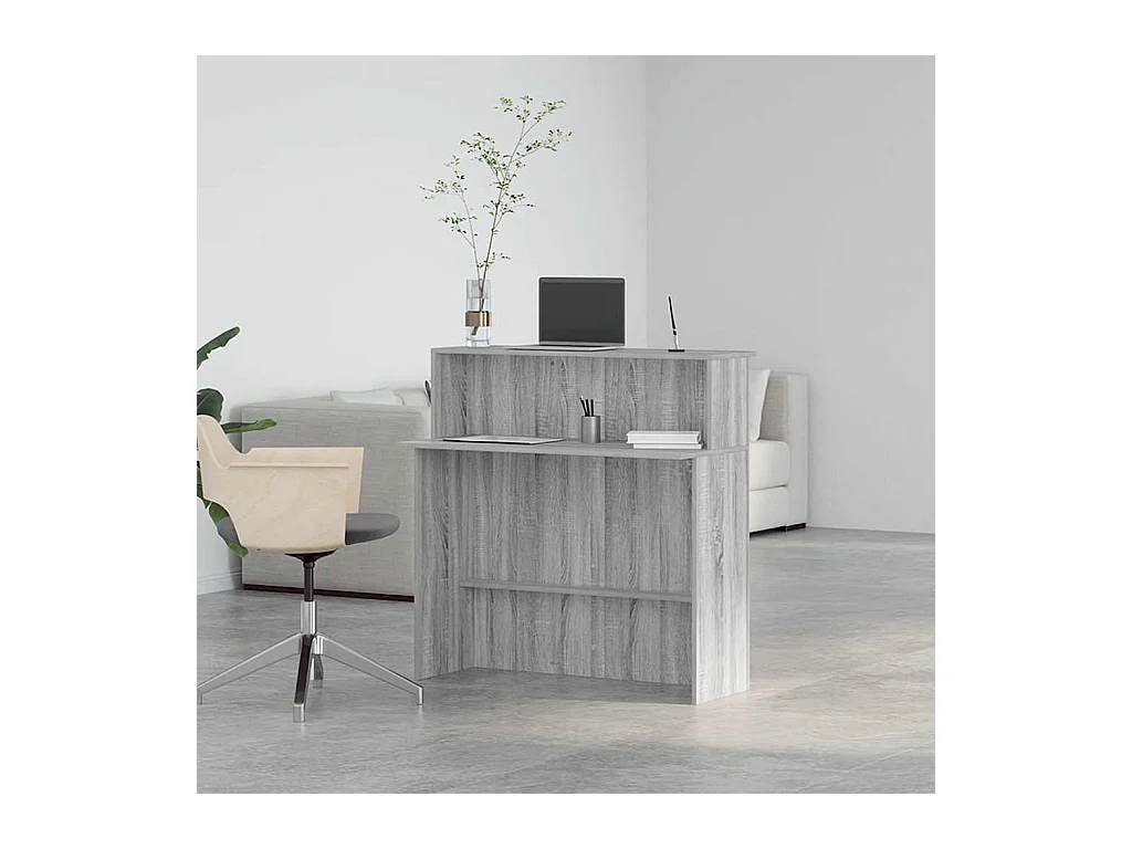 Bureau de réception sonoma gris 100x50x103,5 cm bois ingénierie