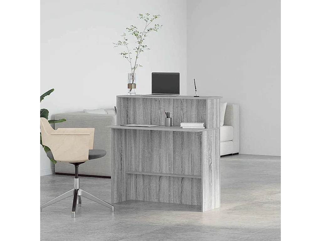 Bureau de réception sonoma gris 100x50x103,5 cm bois ingénierie