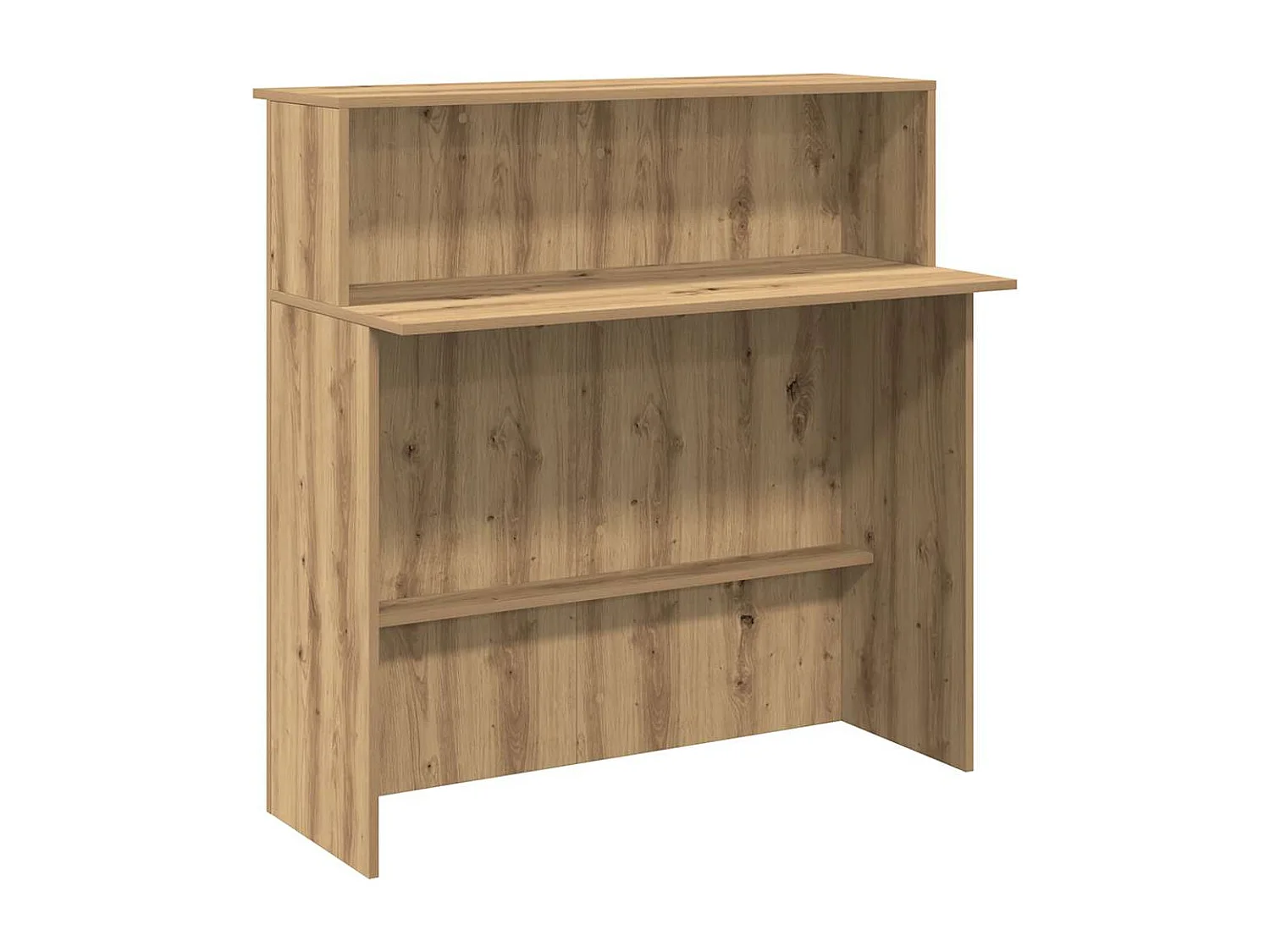 Bureau réception chêne artisanal 100x50x103,5cm bois ingénierie