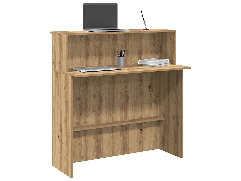 Bureau réception chêne artisanal 100x50x103,5cm bois ingénierie