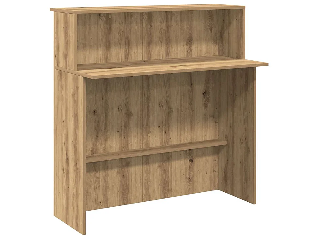 Bureau réception chêne artisanal 100x50x103,5cm bois ingénierie