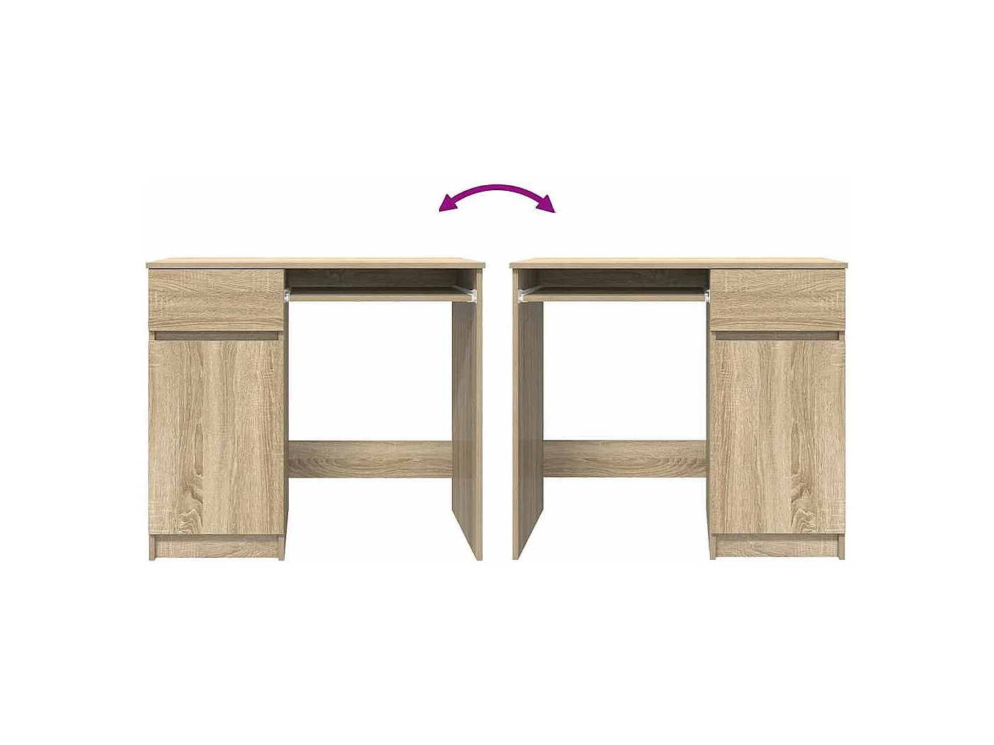 Bureau chêne Sonoma 86x49x76 cm bois d'ingénierie