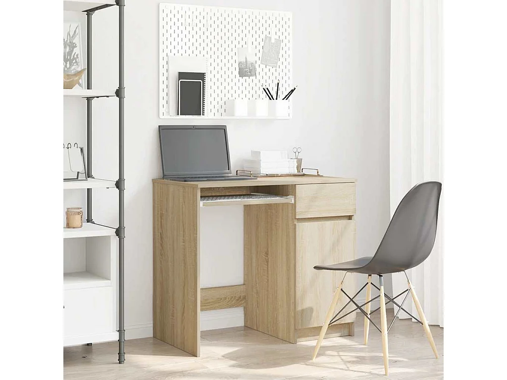 Bureau chêne Sonoma 86x49x76 cm bois d'ingénierie