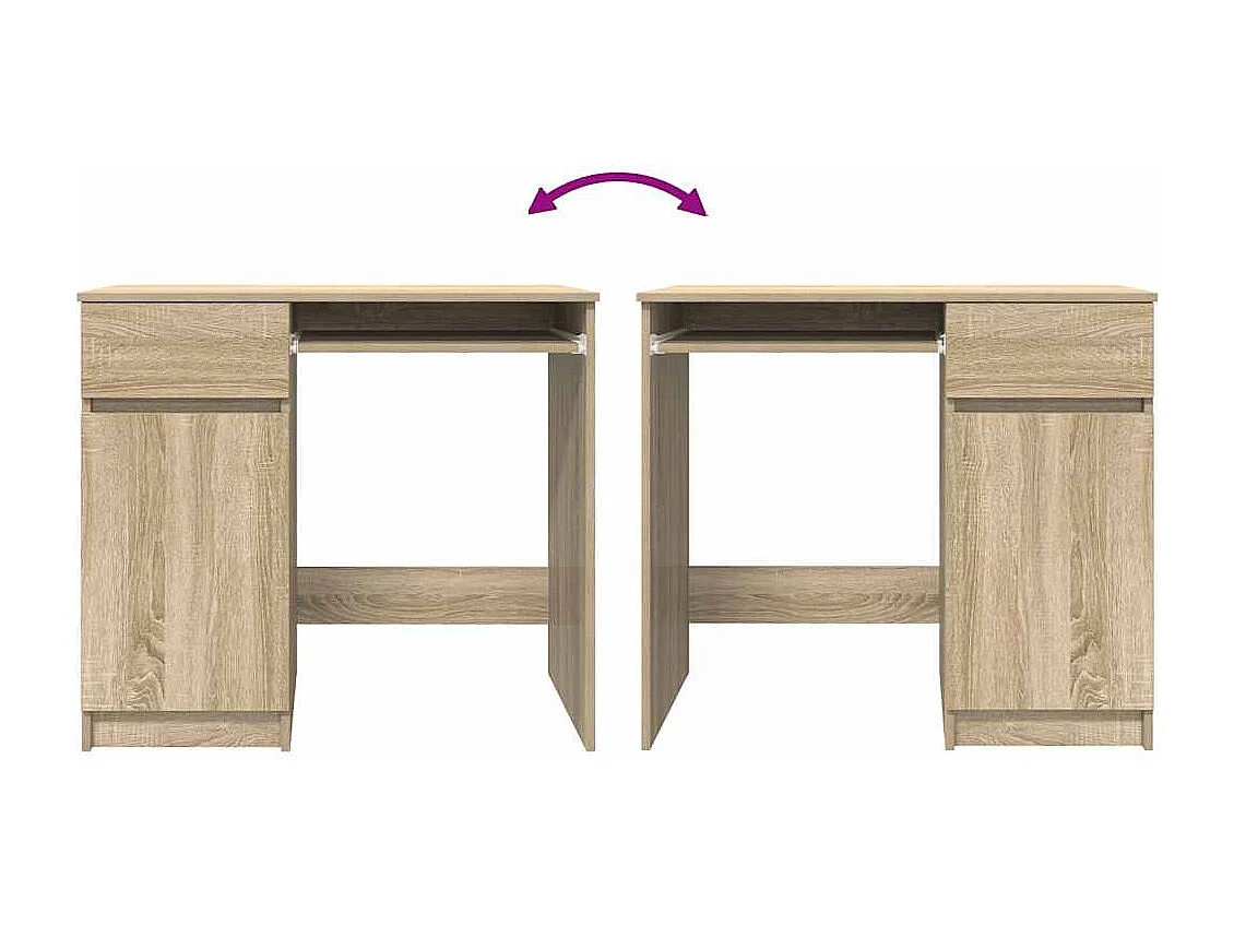 Bureau chêne Sonoma 86x49x76 cm bois d'ingénierie