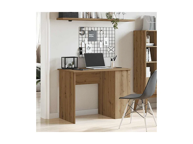 Bureau 100x55x75 cm bewerkt hout artisanaal eikenkleur