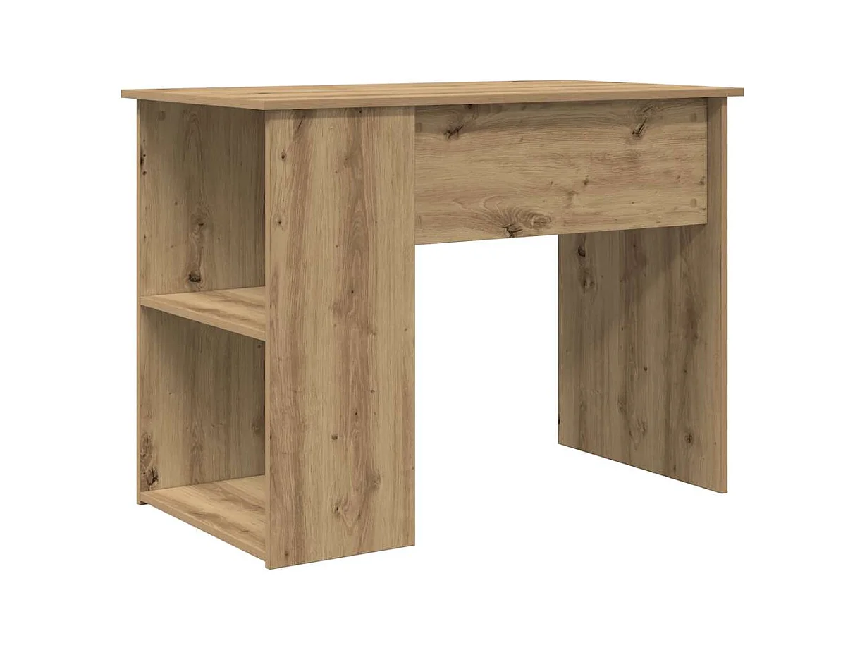 Bureau chêne artisanal 100x55x75 cm bois d'ingénierie