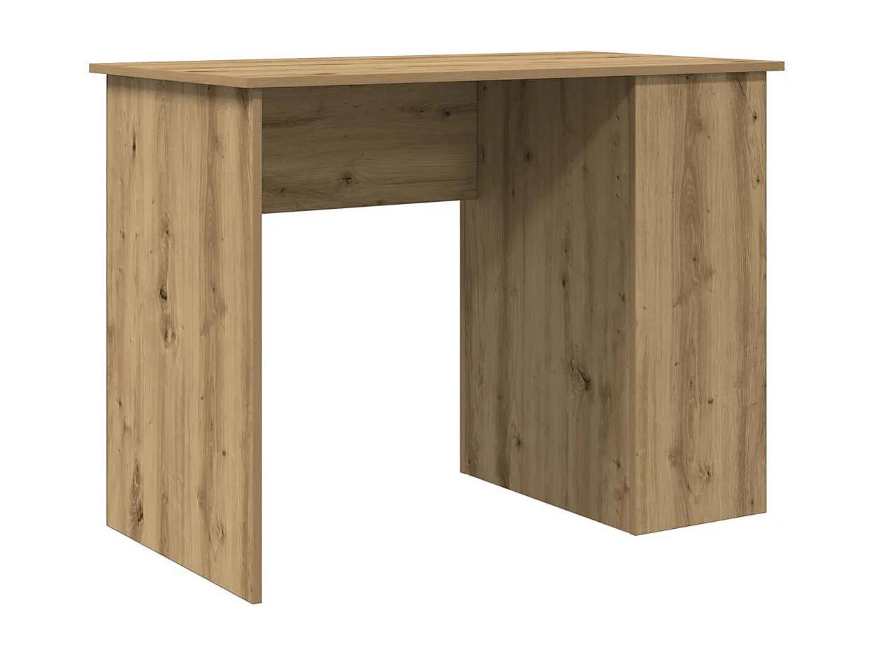 Bureau chêne artisanal 100x55x75 cm bois d'ingénierie