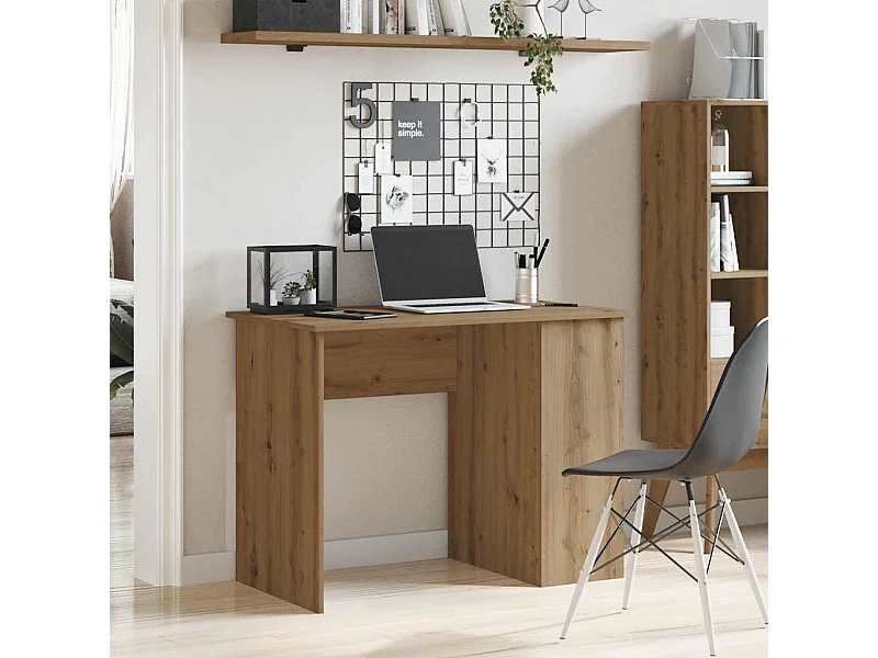 Bureau 100x55x75 cm bewerkt hout artisanaal eikenkleur