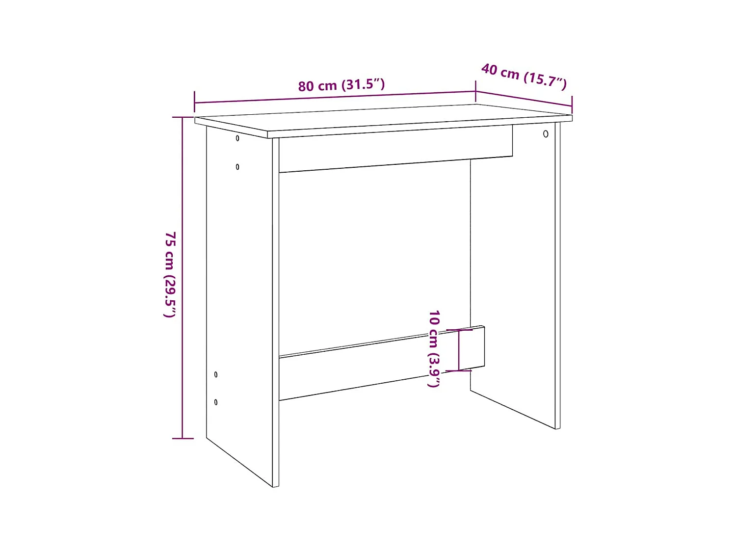 Schreibtisch Sonoma-Eiche 80x40x75 cm Holzwerkstoff
