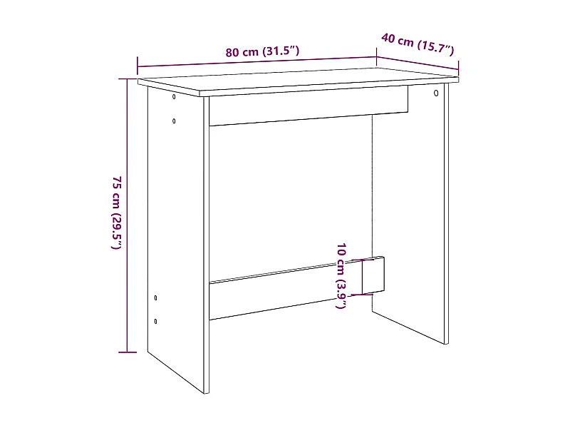Bureau 80x40x75 cm bewerkt hout sonoma eikenkleurig