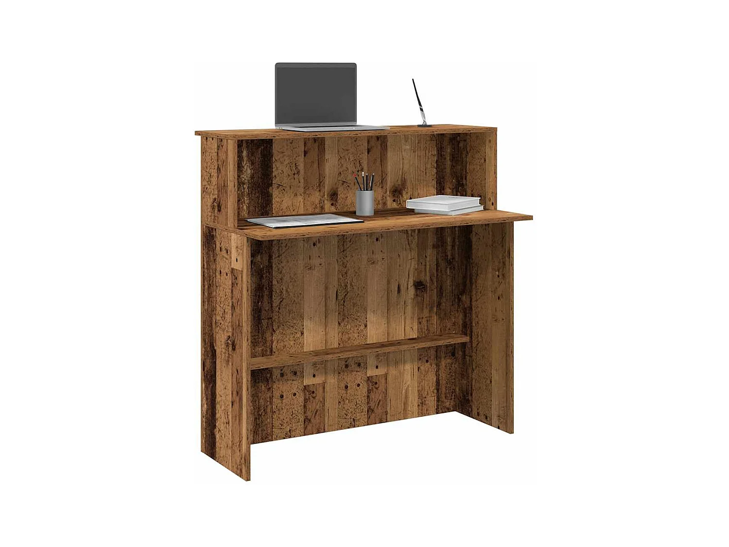 Receptiebalie 100x50x103,5 cm bewerkt hout oud houtkleurig