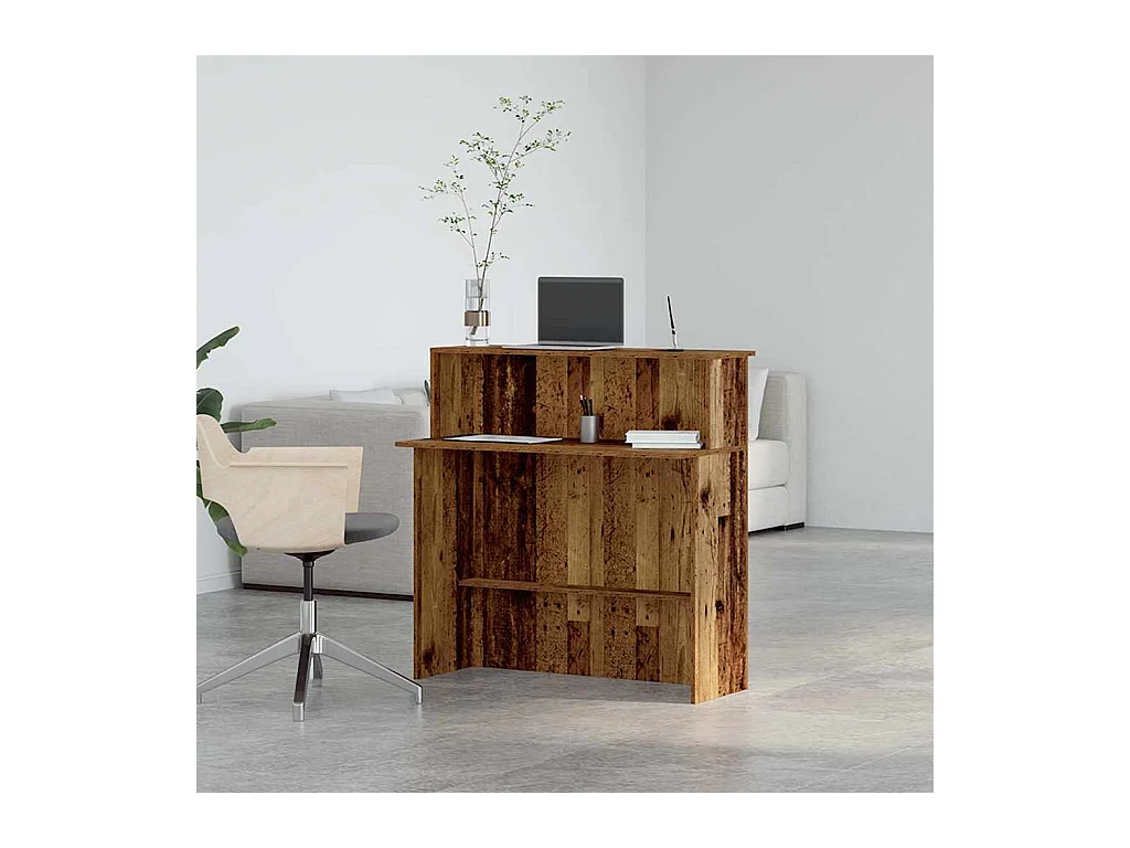 Receptiebalie 100x50x103,5 cm bewerkt hout oud houtkleurig