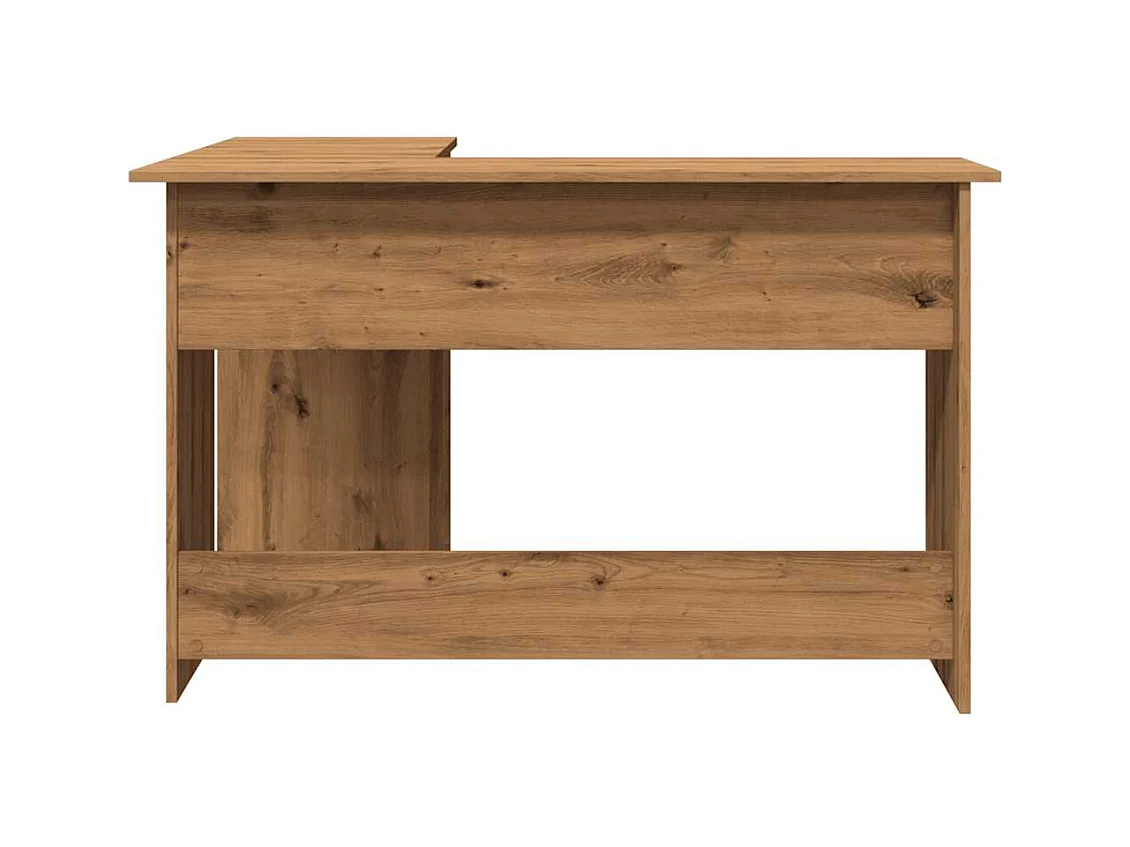 Bureau d'angle chêne artisanal 120x140x75 cm bois d'ingénierie