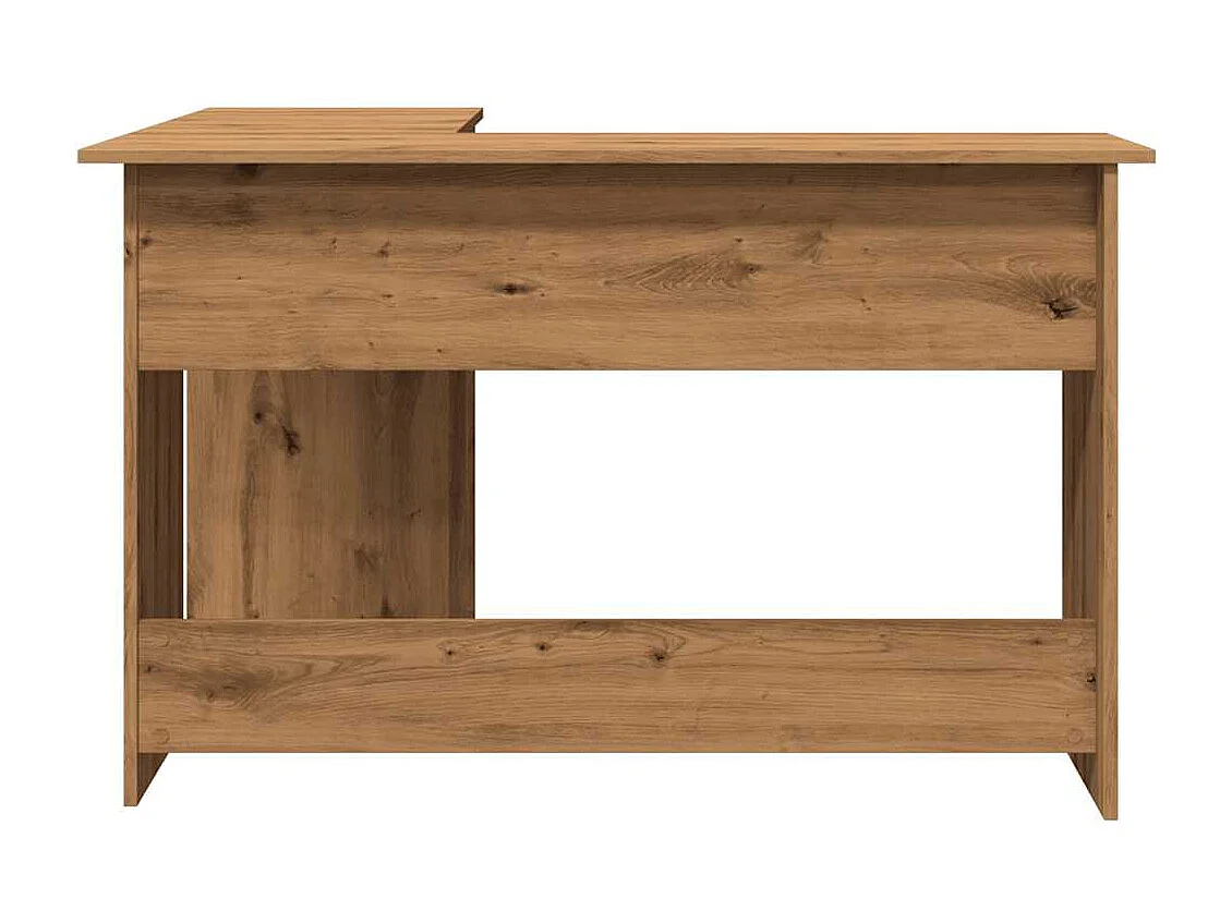 Bureau d'angle chêne artisanal 120x140x75 cm bois d'ingénierie