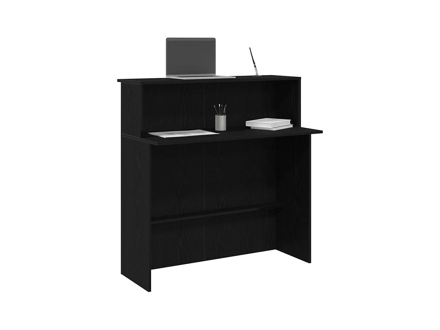 Empfangstheke Schwarz 100x50x103,5 cm Holzwerkstoff