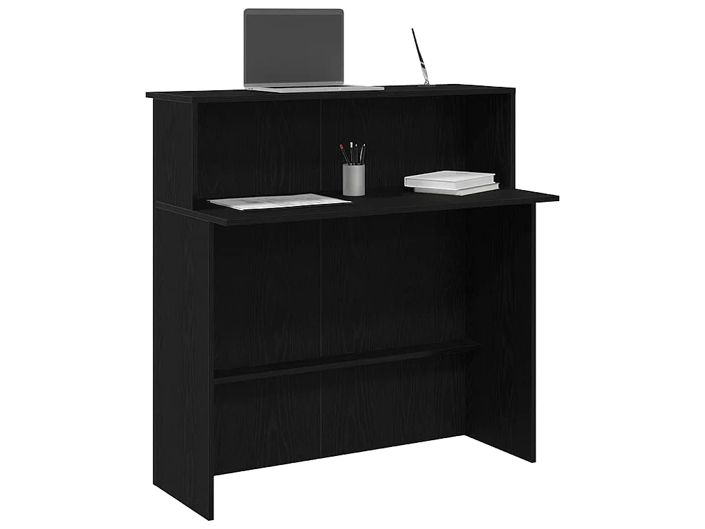 Bureau de réception noir 100x50x103,5 cm bois d'ingénierie