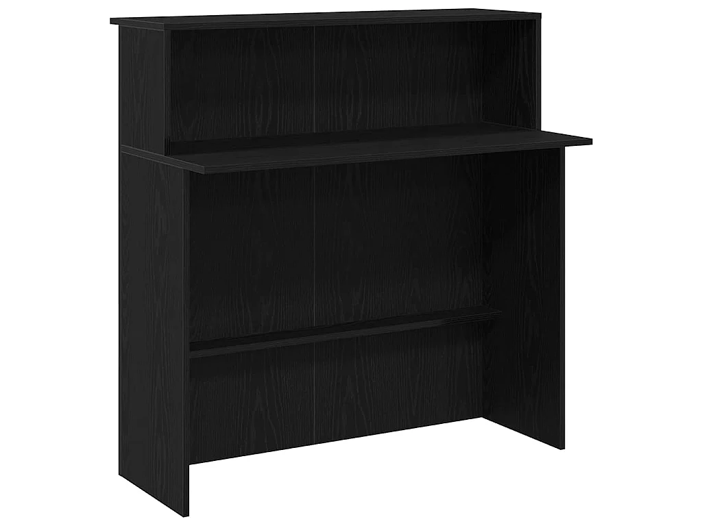 Bureau de réception noir 100x50x103,5 cm bois d'ingénierie