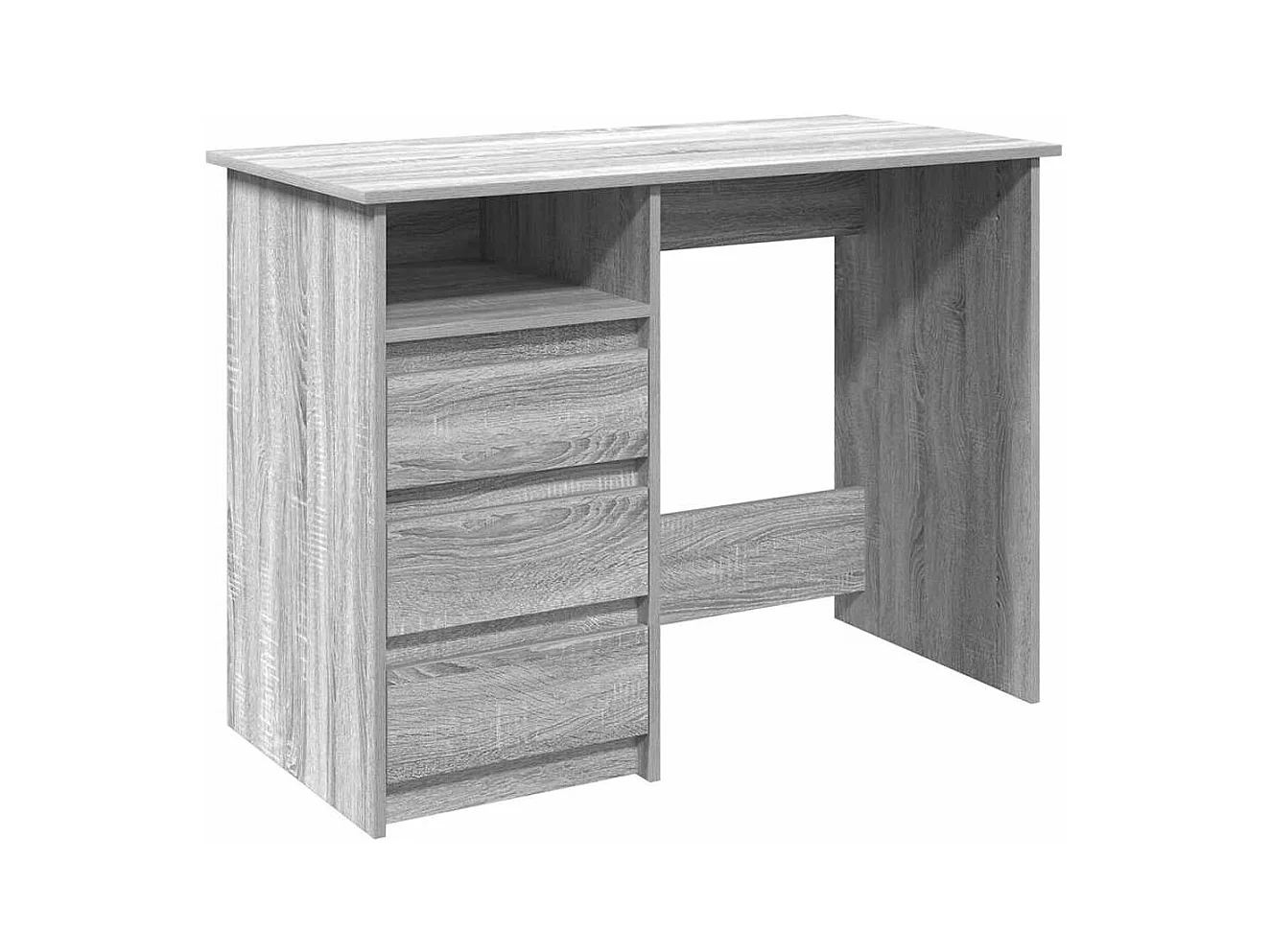 Bureau sonoma gris 102x50x75 cm bois d'ingénierie