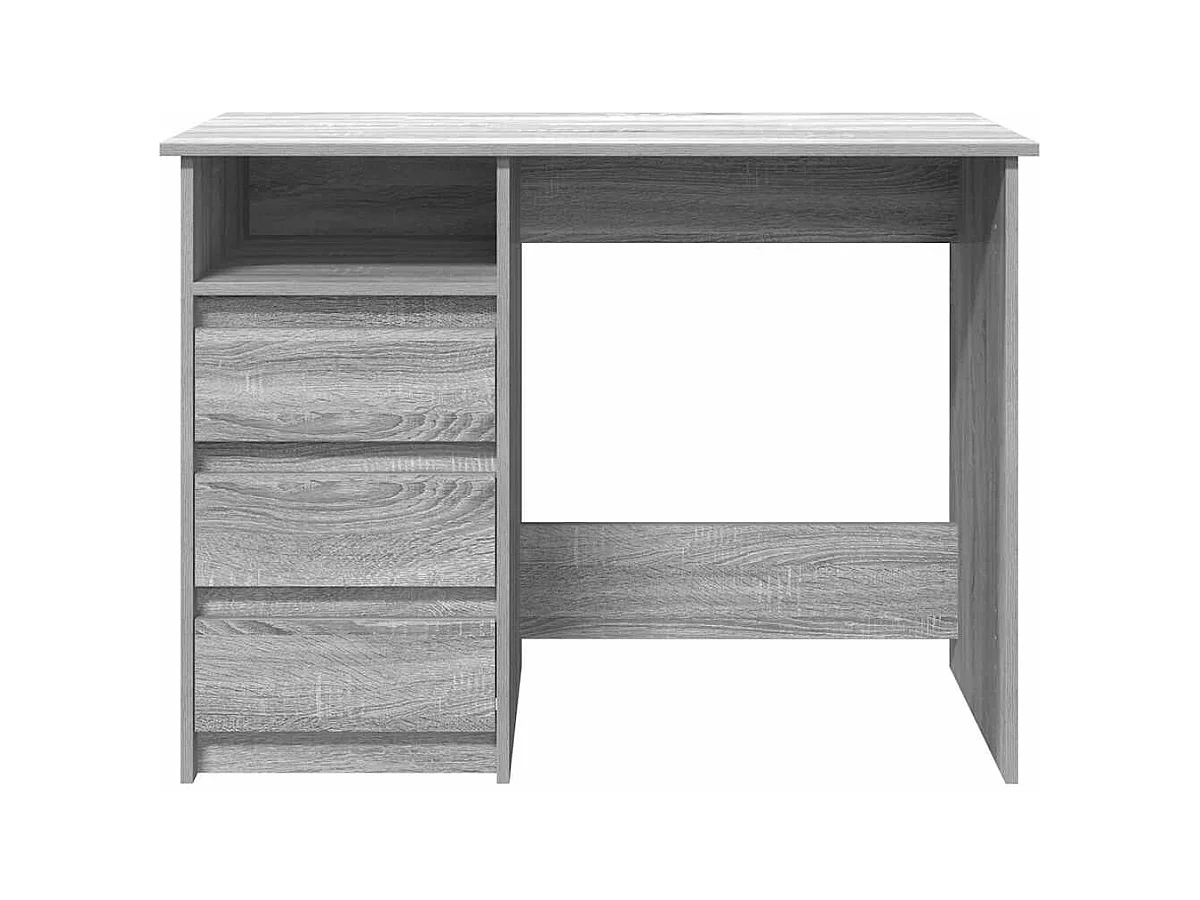 Bureau sonoma gris 102x50x75 cm bois d'ingénierie