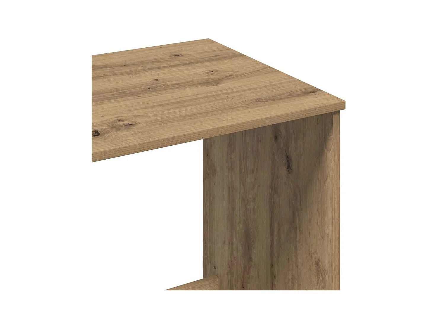 Bureau chêne artisanal 100x50x75 cm bois d'ingénierie