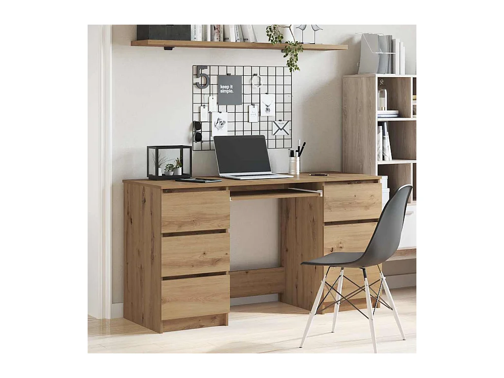 Schreibtisch Artisan-Eiche 140x50x77 cm Holzwerkstoff