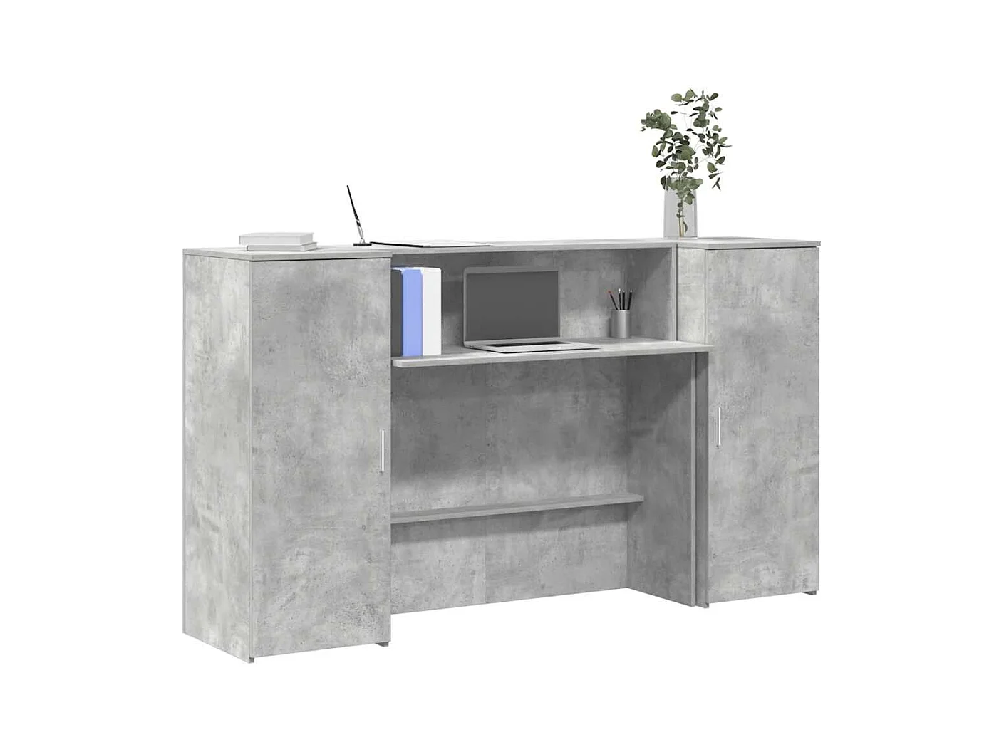 Empfangstheke Betongrau 180x50x103,5 cm Holzwerkstoff