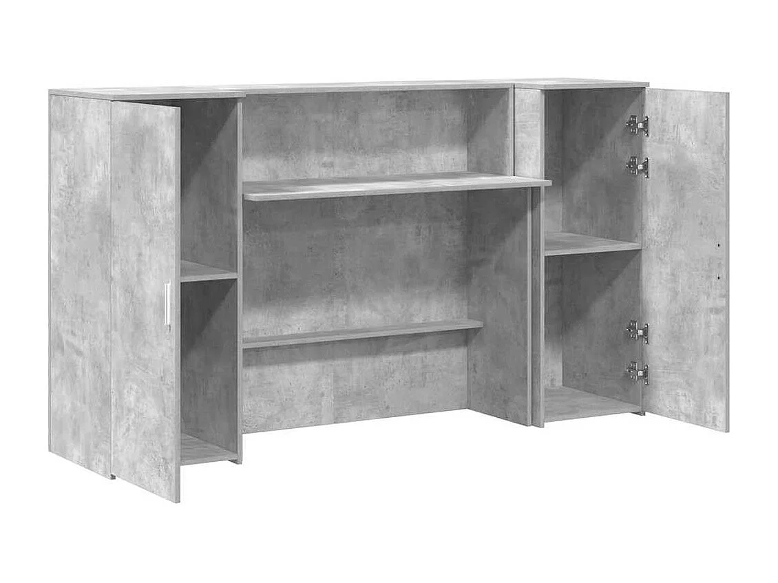 Bureau de réception gris béton 180x50x103,5cm bois d'ingénierie