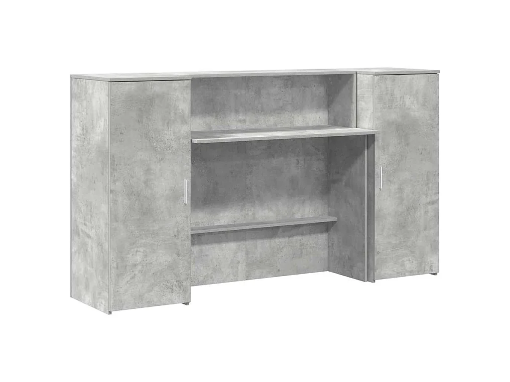 Bureau de réception gris béton 180x50x103,5cm bois d'ingénierie
